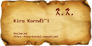 Kirs Kornél névjegykártya
