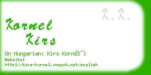 kornel kirs business card